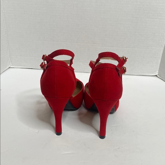Dream Pairs Red Ankle-Strap Heels Size 7.5 - Picture 3 of 7